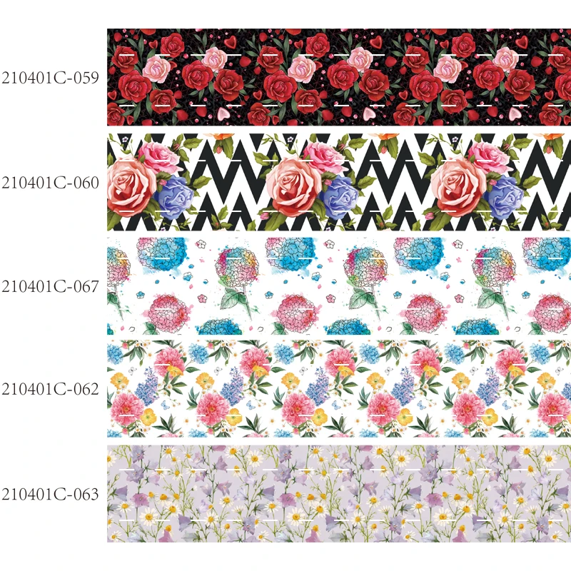 

Grosgrain flower pattern ribbon printed 50yards for DIY handmade material hair bows foe