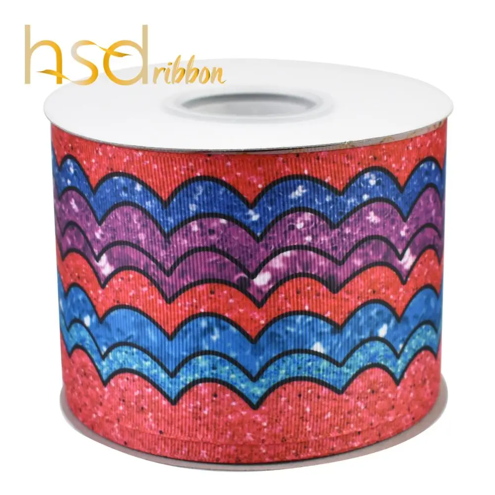 

HSDRibbon 16MM 22MM 38MM 75MM Custom printed hsd-design HT Grosgrain Ribbon 50Yards/Roll