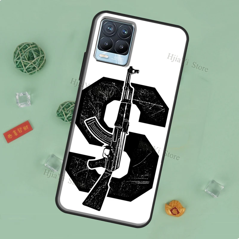 Чехол AK47 Gun для OPPO Realme 8 Pro C21 GT Neo2 Master 8i 9i чехол OnePlus 9 10 8T Nord2 9R | Мобильные телефоны и