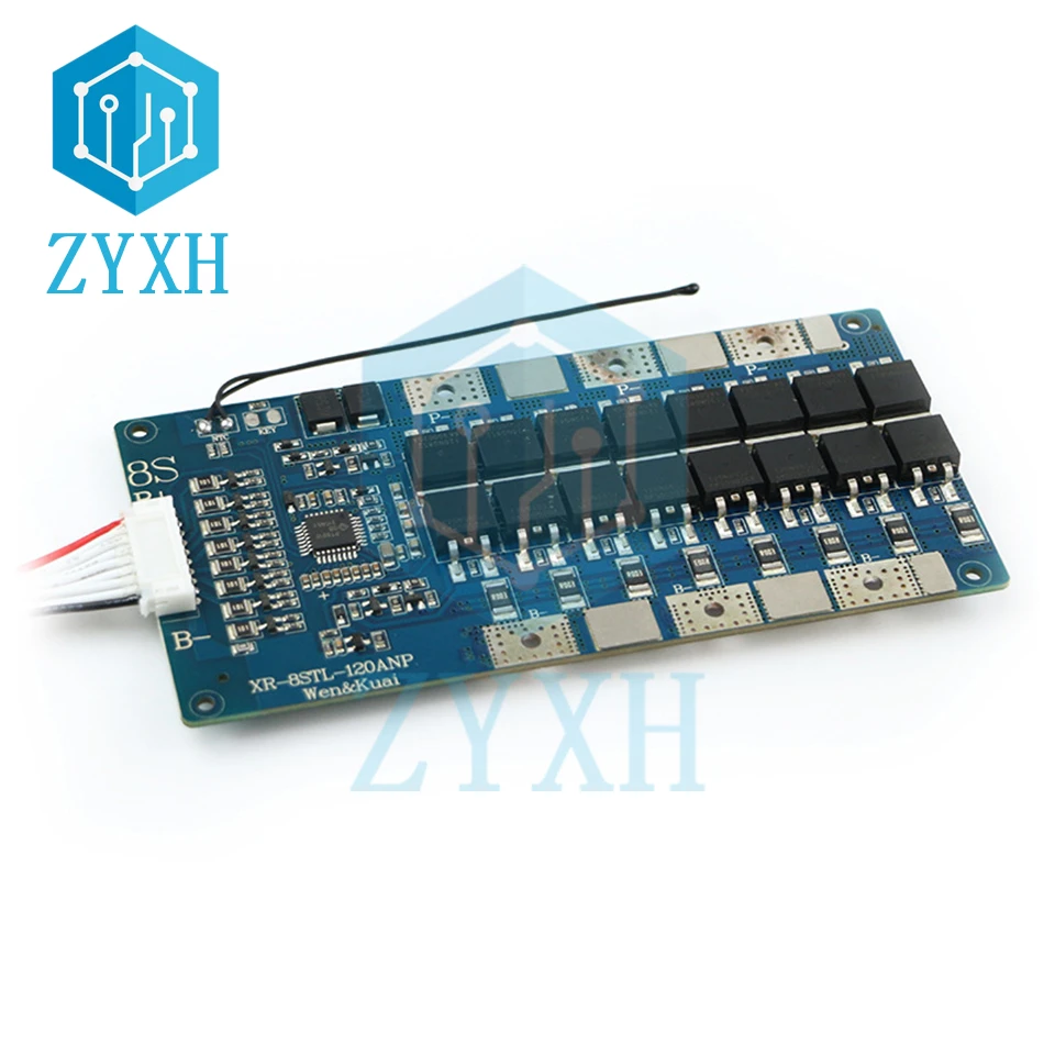 Tanie BMS 8S 24V 100A 120A 80A LiFePo4 Bilans ładowania Baterii Bilans Z Temperatura NTC Ochrona Dla Ebike/Escooter