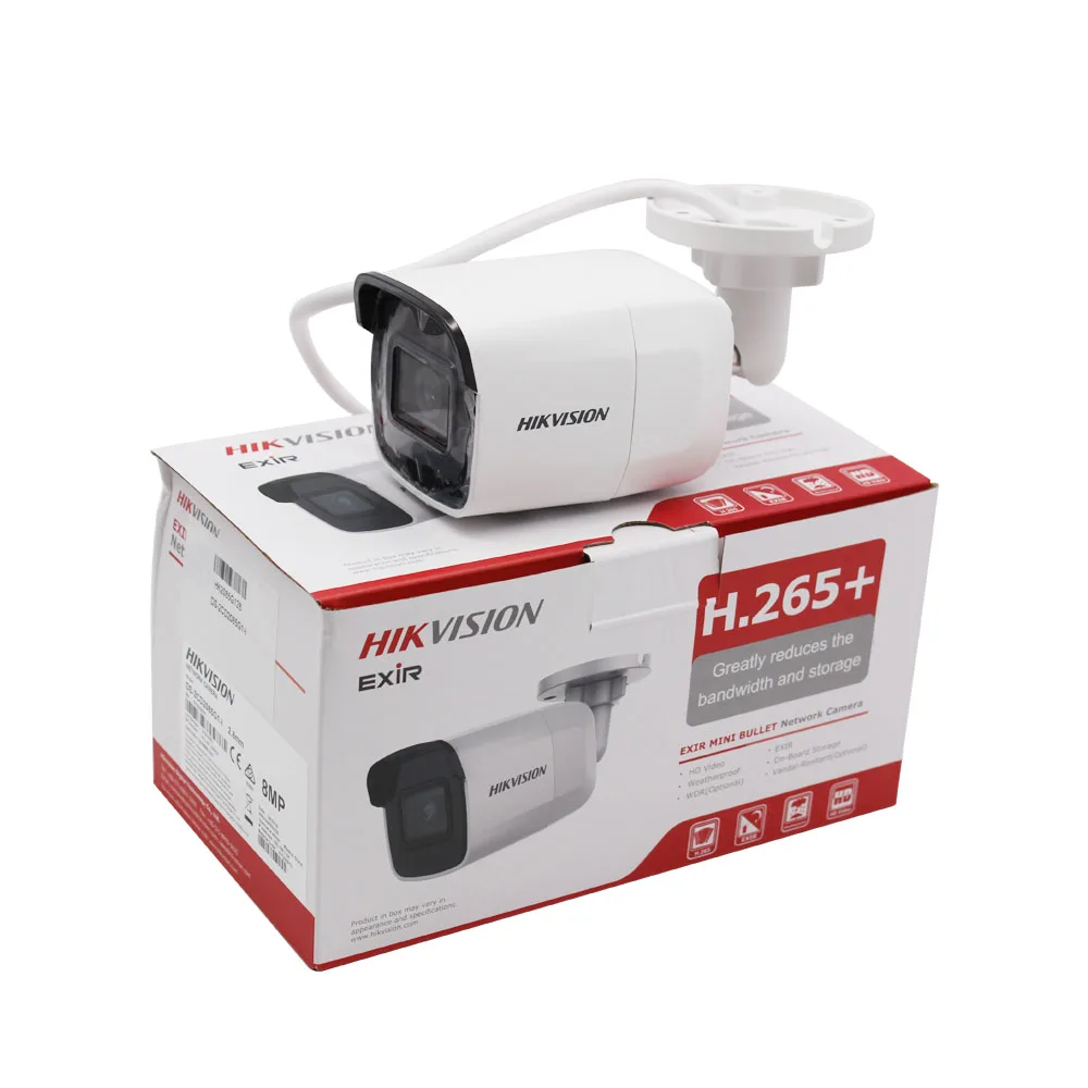 Hikvision Original DS-2CD2085G1-I Powered by Darkfighter 8MP Bullet Network CCTV IP Camera H.265+ POE WDR SD Card Slot 8pcs/lot