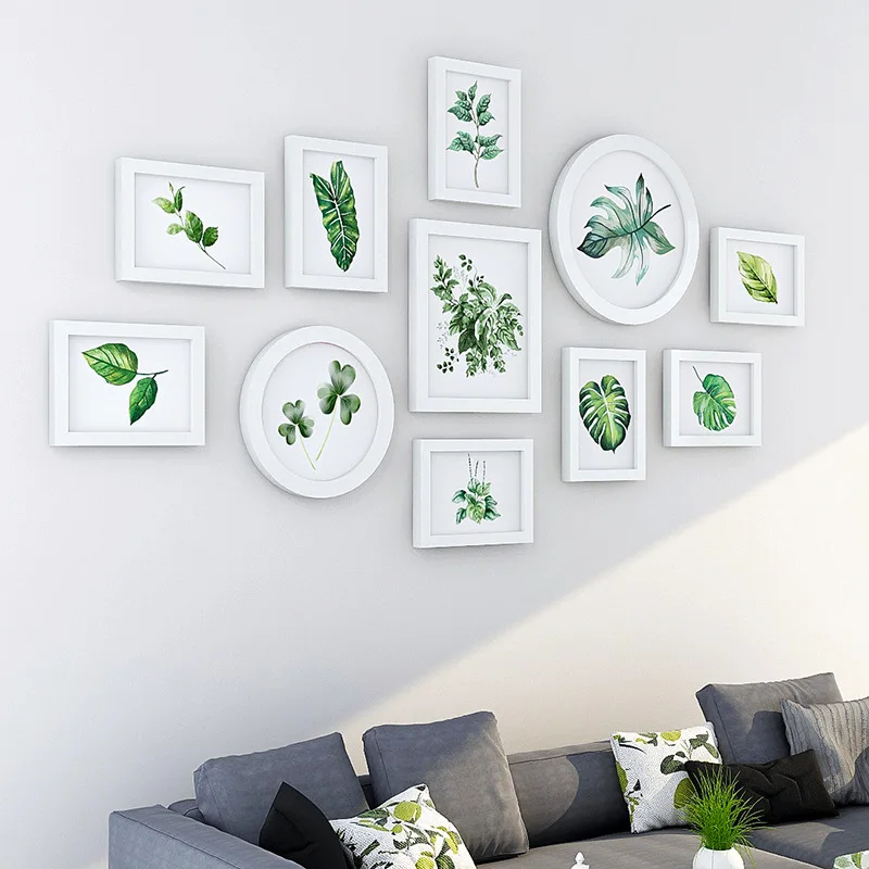 

Photo Wall Combination Square 7 10 Inches Round Shape European Modern Picture Frame Sofa Background Wall Home Decoration