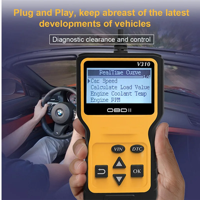 Новинка! Автомобильный диагностический сканер V310 OBDII EOBD 6 языков для всех