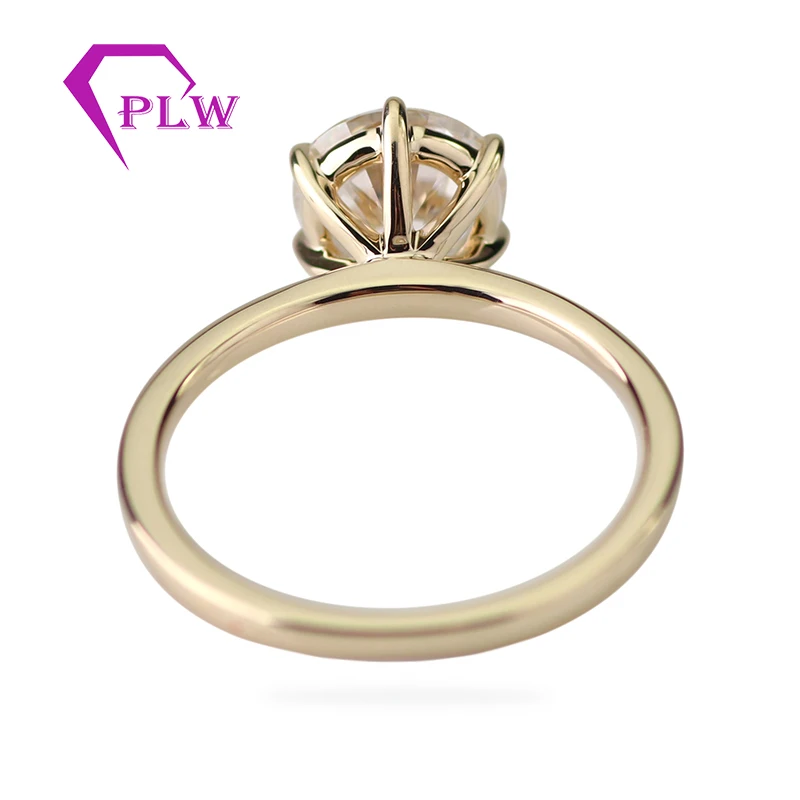 Обручальное кольцо из 18-каратного желтого золота с муассанитом сердце и стрелы 1 5
