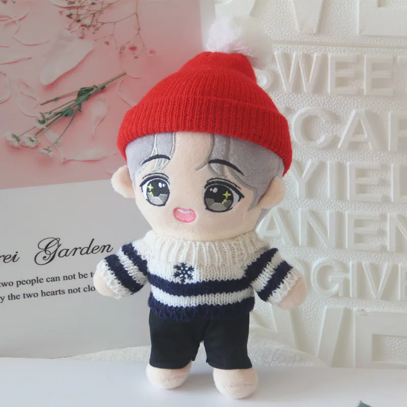 

20cm Korea Kawaii Cartoon V Plush Dolls Toys Plush Stuffed Doll Superstar Cute With Clothes Toy Gifts Collection Toys Fans Gifts
