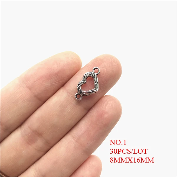 Оптовая продажа подвески кресты в форме сердца из античного серебра