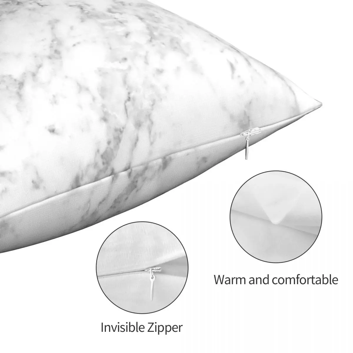 Белый Мраморный Квадратный чехол для подушки полиэстеровый льняной бархатный с