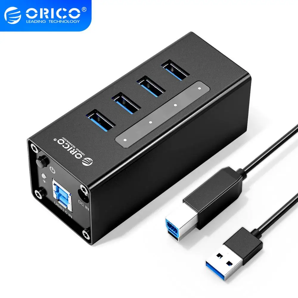 ORICO концентратор USB алюминиевый 4 порта USB3.0 с 12 В источник питания 5 Гбит/с для