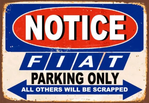 

Метка Fiat, только парковка, металлический жестяной знак, плакат, настенный налет