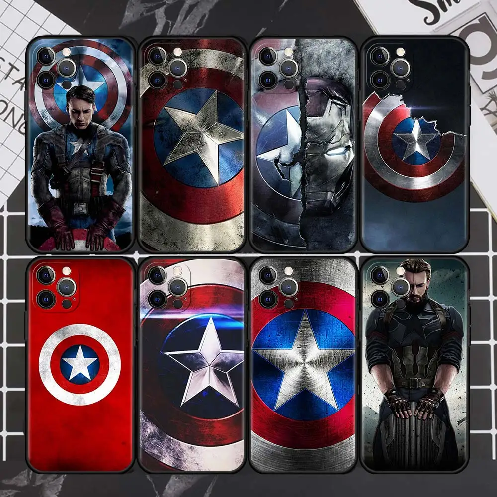 Чехол Captain America для Apple iPhone 11 12 13 Pro Max 7 8 XR X 6 6S Plus XS 5 фотоблесток 2020 11Pro мягкий чехол