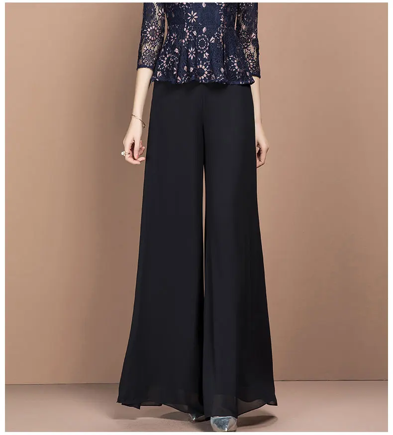 

Spring Fashion Casual 2021 High Waist Vertical Wide Leg Black Pant for Women