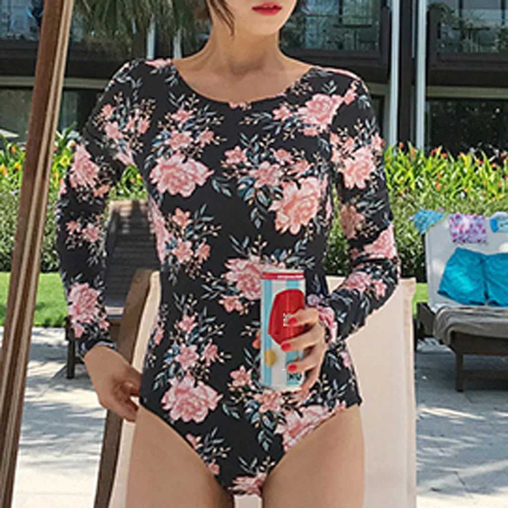 Женский купальный костюм SAGACE сексуальный цельный купальник с длинными рукавами