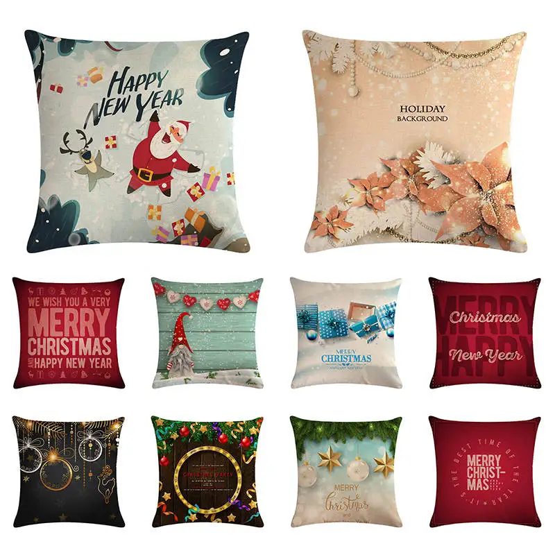 

Рождественское украшение, мультяшный Санта-Клаус, наволочка для подушки, марокканские декоративные подушки, цветок, наволочка для мамы, под...