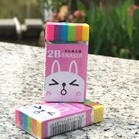 colorful rainbow 2b mini eraser creative cute animal eraser for children pupil school supplies kawaii stationery prize gift