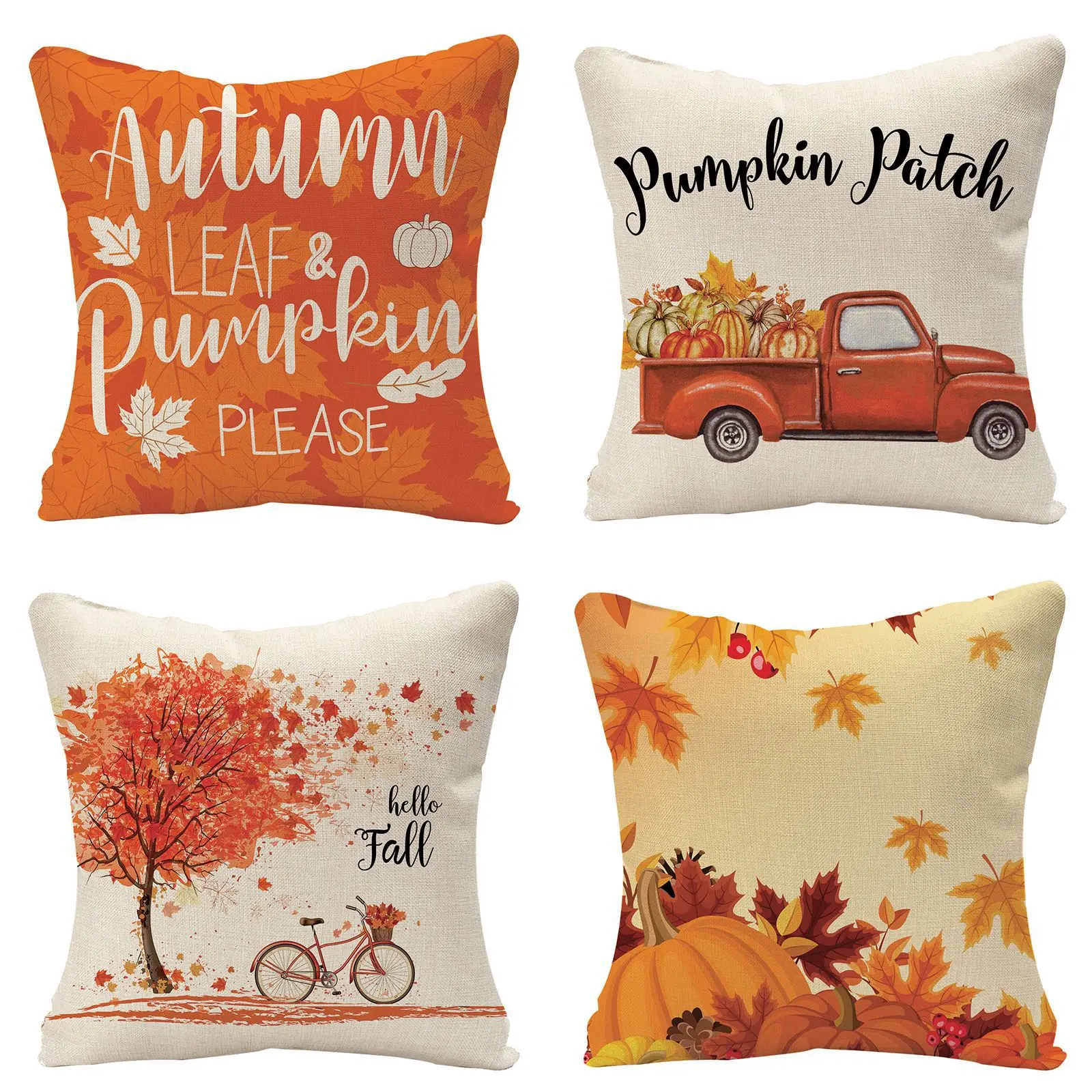 

Amazon hot Thanksgiving autumn maple series pillow cover sofa cushion cushion cover45*45cm