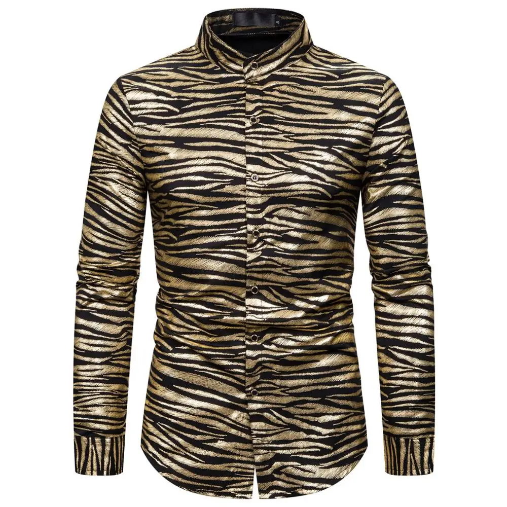 Мужская рубашка с узором огурцы Повседневная цветочным принтом формальная