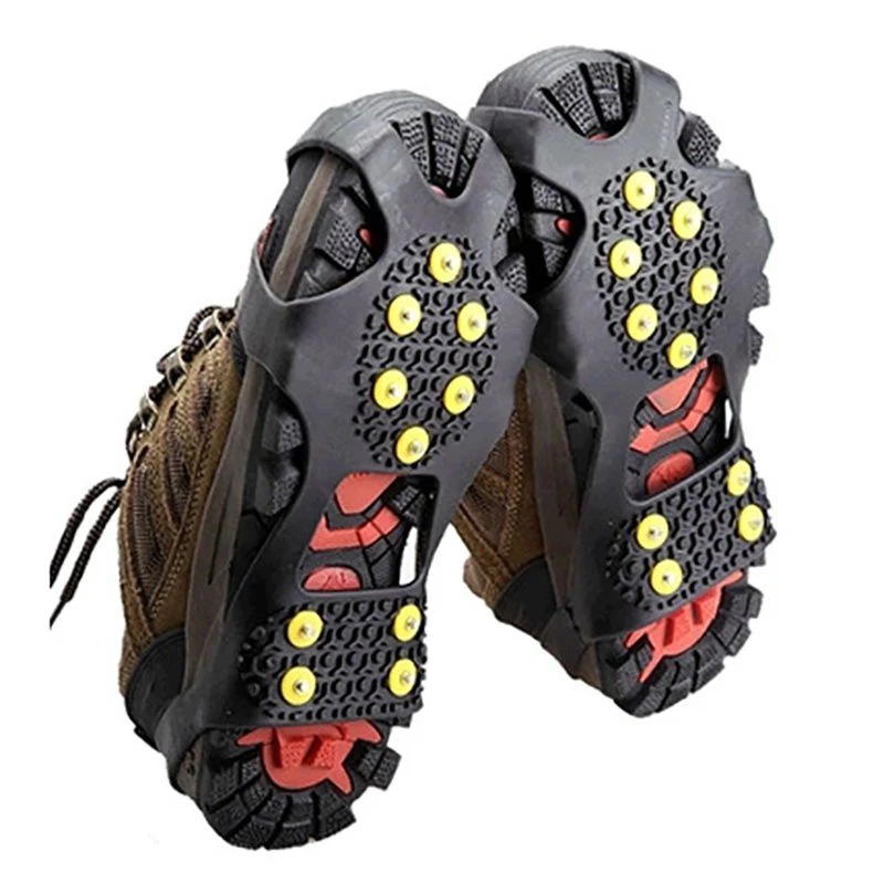 

1 Pair 10 Studs Anti-Skid Snow Ice Climbing Shoe Spikes Grips S-XXL Crampons Cleats Overshoes crampons spike shoes crampon