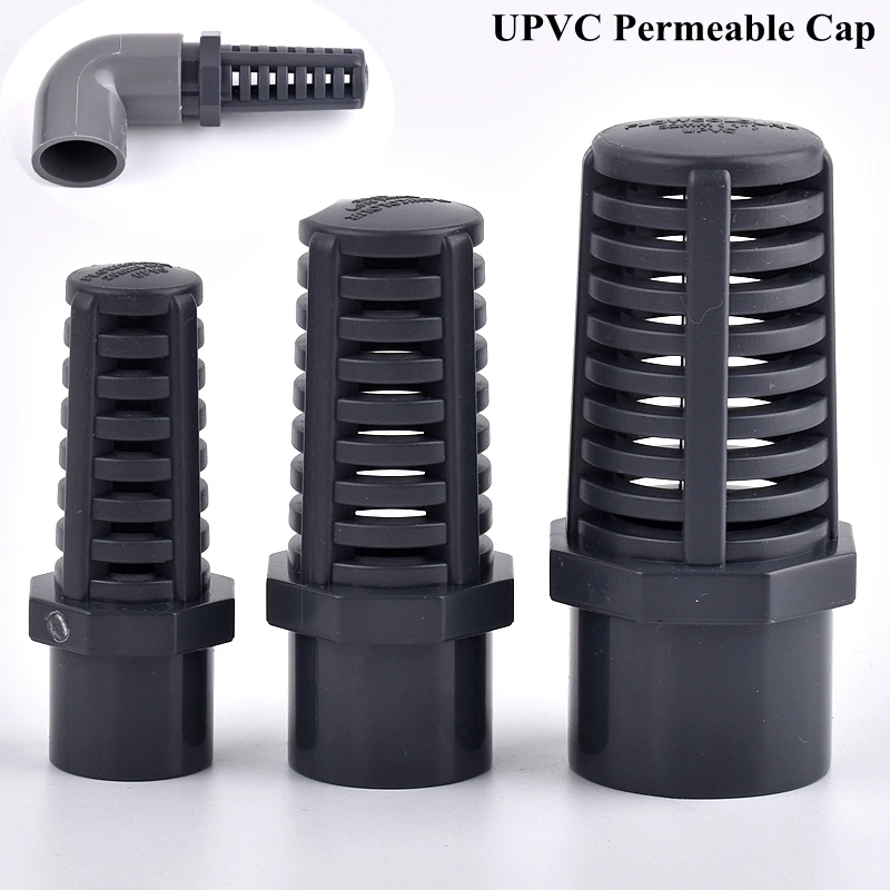 

20~63mm UPVC Aquarium Filter Internal Fish Tank Water Inlet Water Pump Filter PVC Permeable Cap Flower Basket Strainer Screen