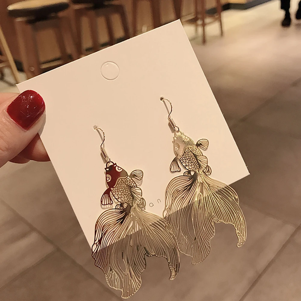 Китайский Стиль личность в винтажном стиле виде золотой рыбки металлические