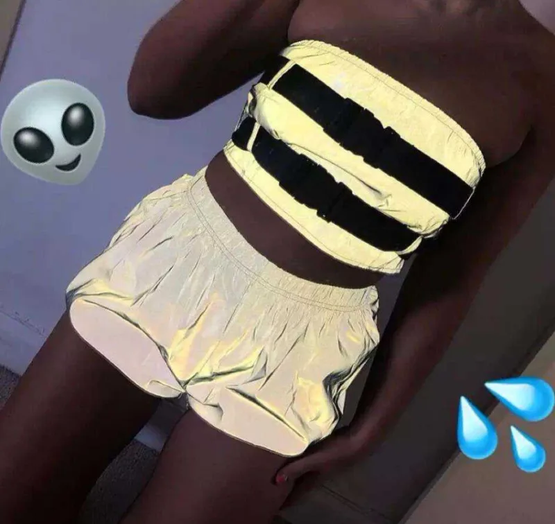 Модные женские сексуальные светоотражающие шорты с блестящими Низами Лидер