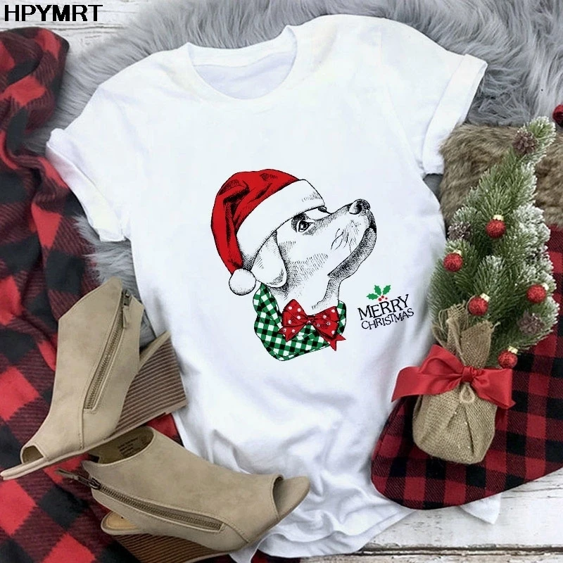 

Female Clothing Merry Christmas Tree Printed T-shirts Lady Tops Christmas Gift T Shirts Women Fashion Casual Short Sleeve Tshirt