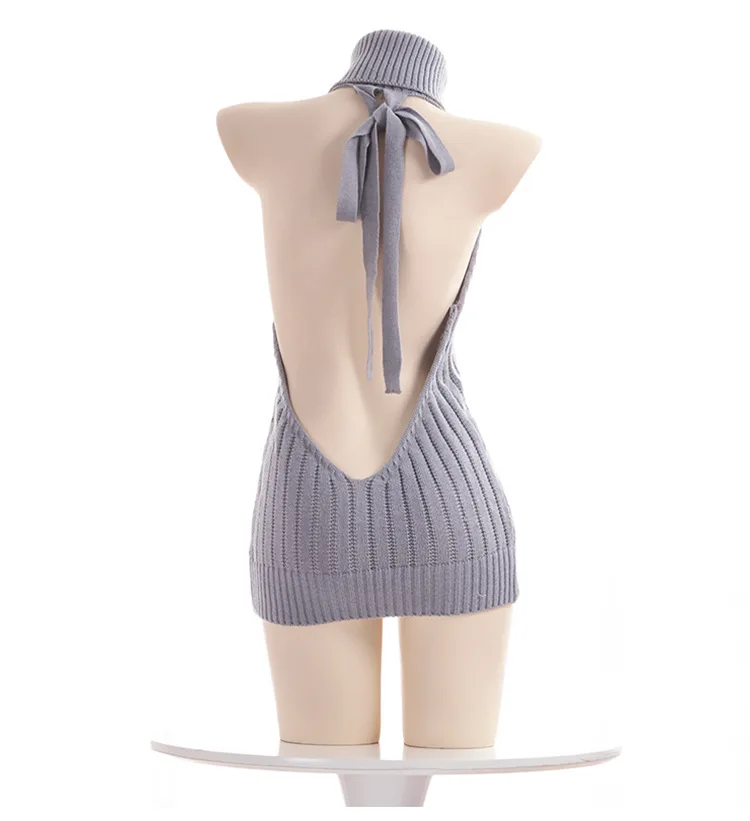 AniLV японский аниме женский свитер с высоким воротником платье лямкой на шее