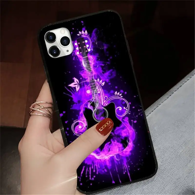 

Music Guitar art pattern high quality Phone Case coque shell for iPhone 11 12 pro XS MAX 8 7 6 6S Plus X 5S SE 2020 XR