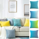 Бархатный Чехол для подушки, градиентный цвет, блестящий чехол для подушки для гостиной, дивана, синие декоративные подушки, скандинавский домашний декор