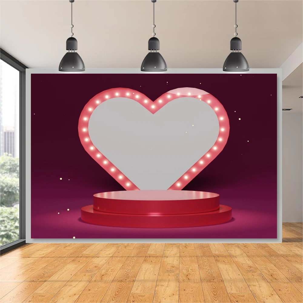 

Happy Valentine's Day Background Wedding Photocall Birthday Party Custom Stage Photography Backdrop For Photo Booth Photophone