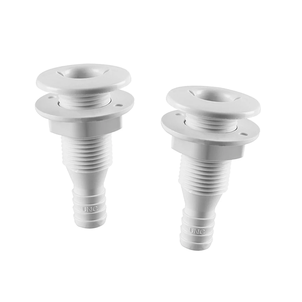 

2pcs 3/4" Plastic Thru-Hull Bilge Pump Drain Or Vent Hose Fitting For Boats