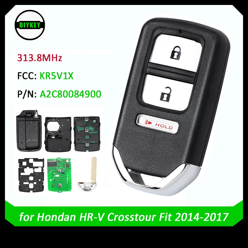 Умный пульт дистанционного управления автомобильный ключ DIYKEY 313,8 МГц D47 для Honda HR-V 2016 подходит для 2015 2016 2017 FCCID: KR5V1X - A2C80084900