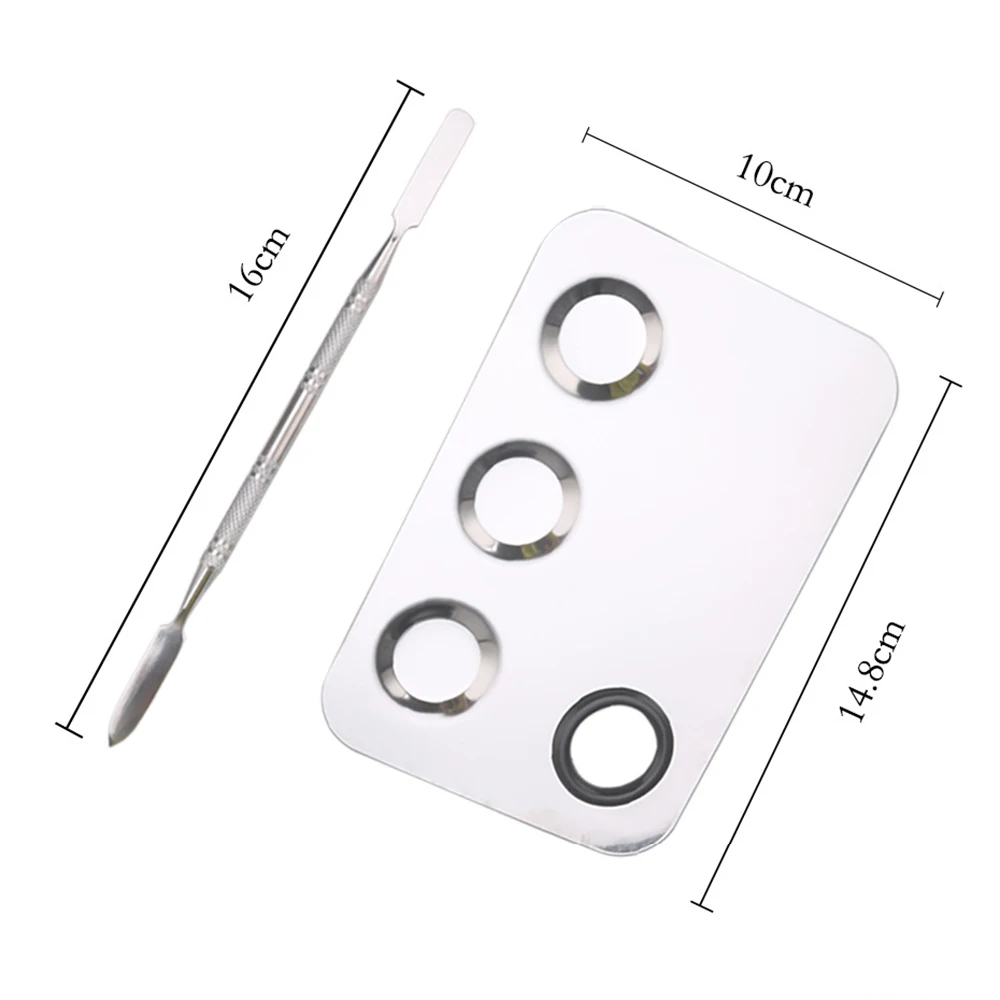 

Professional Makeup Blending Palette / Spatula Tool & Hole For Thumb With Rubber Nail Palette Makeup Tool Accessories
