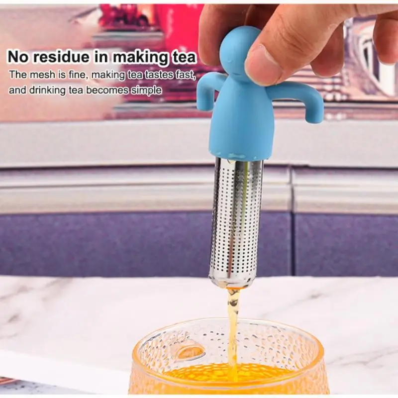 Милый чайный горшок мистер для маленьких людей заварочный фильтр из нержавеющей