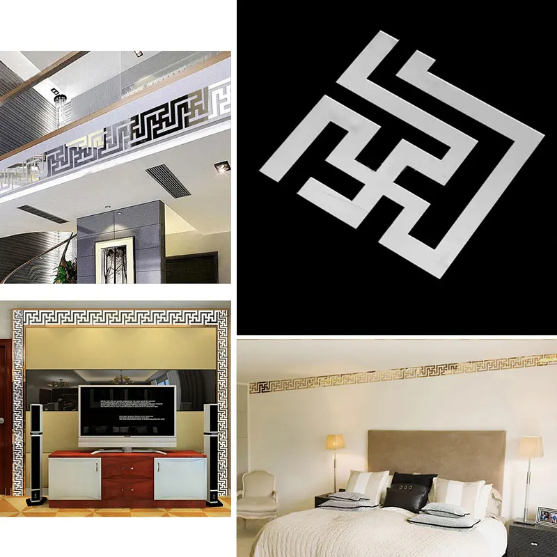 10 шт. 3D зеркальные настенные стикеры Наклейка Искусство потолок современный