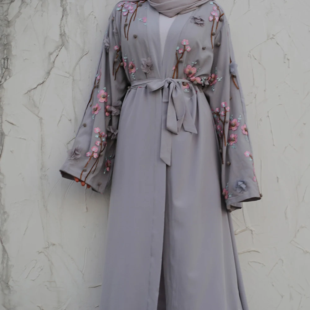 Рамадан ИД Мубарак цветочный розовый абайя турецкое кимоно кардиган халат