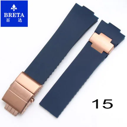 BRETA 25*12 мм водонепроницаемый силиконовый резиновый stap черный коричневый синий ремешок для часов для Ulysse Nardin морской Diver ремешки для часов