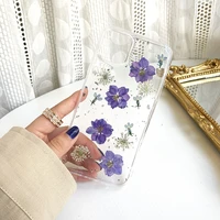 qianliyao real dried pressed flowers phone cases for iphone 11 pro max x xs max xr 7 8 plus se silicone handmade floral case