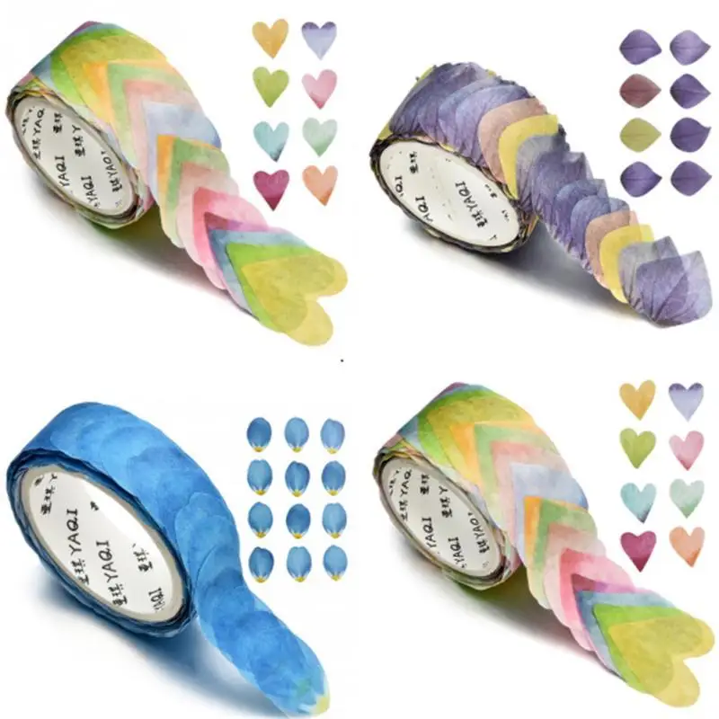 

200Pcs/Roll Petals Washi Tape Sticker Flower Decorative Tape Diameter 3.5cm DIY Scrapbooking Masking Tape School Office Supply