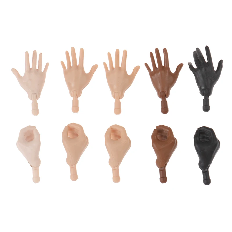 1/6 Size Doll Parts Original Doll Replacement Hands Feet DIY Assembling Doll Accessories Brown Beige Black Big Click