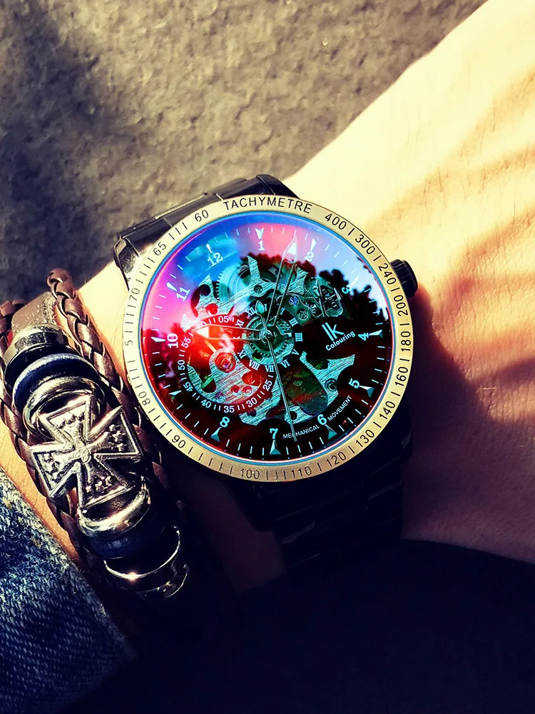 Часы наручные мужские механические Брендовые спортивные часы с цветным
