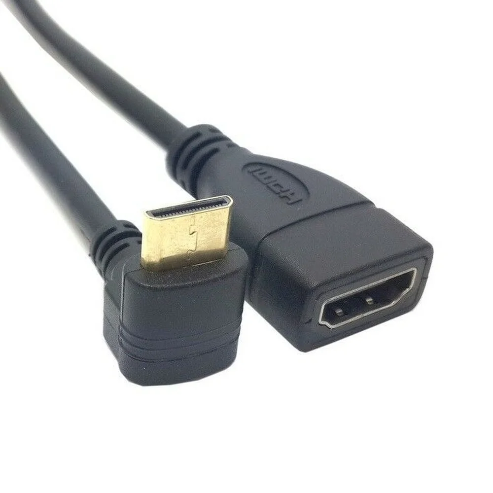 

90 Degree UP angle Mini HDMI Male to HDMI Female Adapter Cable Lead 15CM