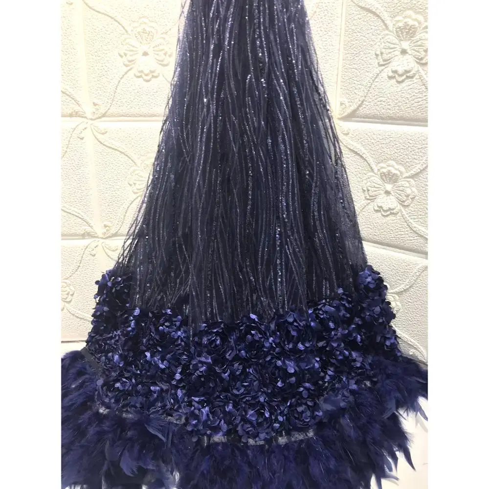 Новый дизайн 3D кружева АФРИКАНСКАЯ кружевная ткань нигерийские ткани с пером