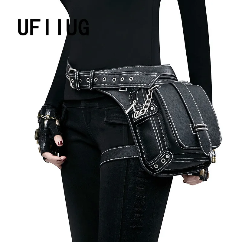 Стимпанк поясная сумка винтажная Сумка женская кожаная дизайнерская для мужчин