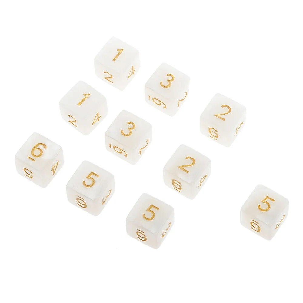 10 шт./компл. D6 D10 игра кубик для настольной игры вечерние азартные игры в кости игра цифровой с разноцветным стороны многогранные кубики