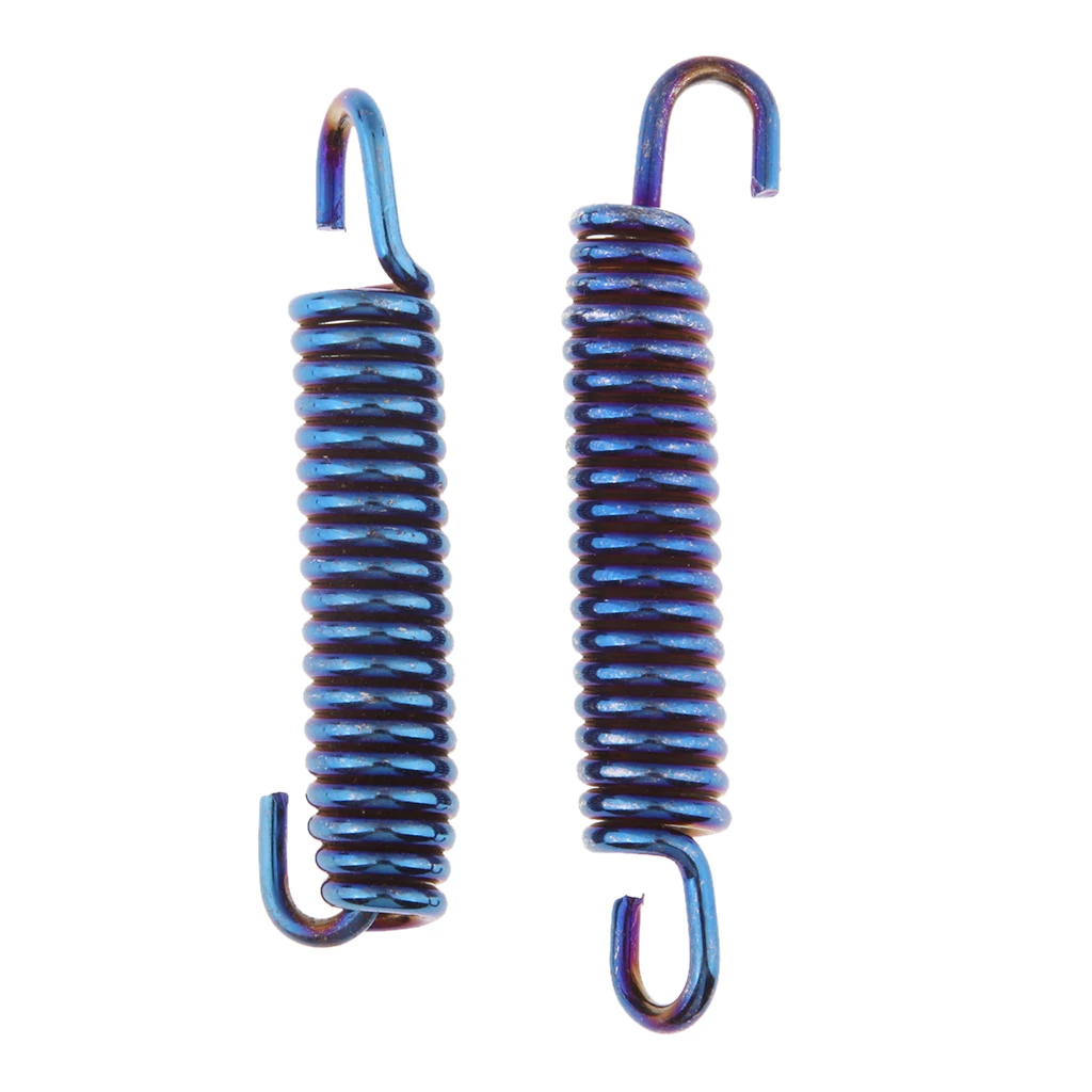 2x60 мм Мотоцикл выхлопная труба Глушитель весна с двумя крючками-синий |