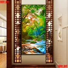 Алмазная 5d картина сделай сам, мозаика из кристаллов в виде леса, полноразмерная вышивка из круглых страз, большой природный пейзаж