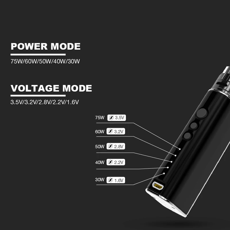 Доставка из Великобритании! 75 Вт мод Vaptio P2 vape Kit встроенный 1850mAh аккумулятор 2 мл