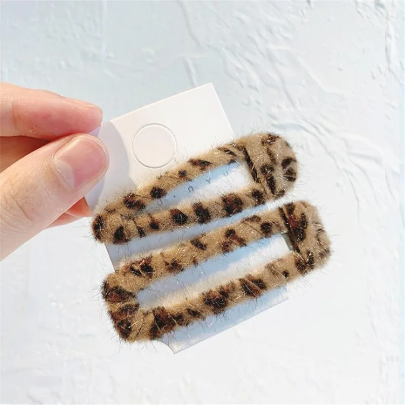 

New Arrival Fashion Leopard Women Chic BB Hair Clips Hair Accessories Girls Korean Style Elegant Waterdrop Headwear Hairgrips