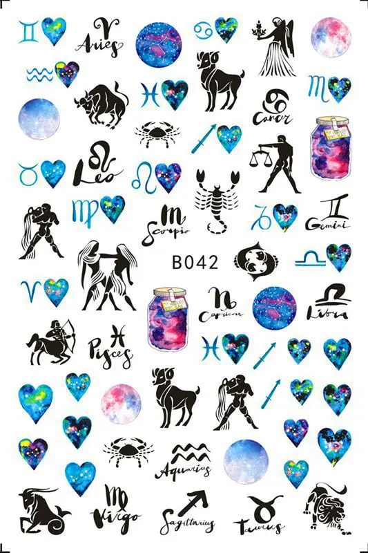 

Nail Sticker Adhesive 12 Constellation Legend Cartoon Cute Nail Ornament