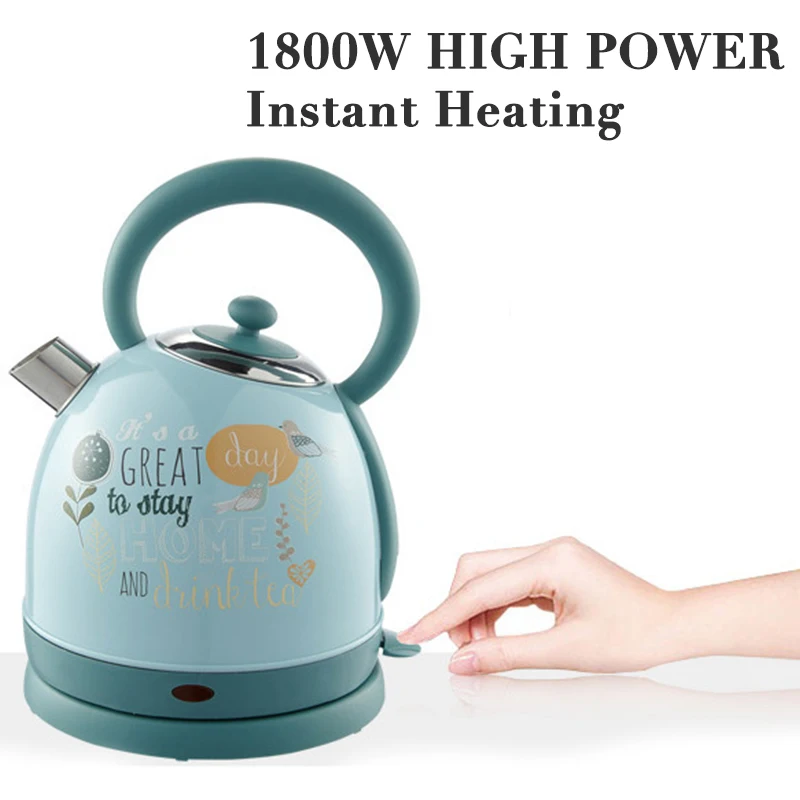 vintage british style electric kettle 304 stainless steel quick burning water boiler hot water pot household kitchen appliances free global shipping